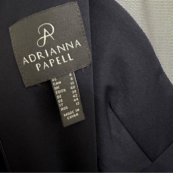 NWT Adrianna Pappel Jersey Draped Cocktail Dress US 8 Midnight Gown AP1E207924 - Picture 7 of 12